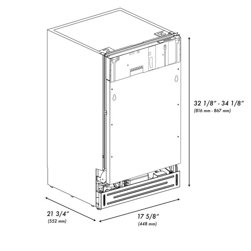 18 in. 8-Cycle Compact Panel Ready Dishwasher with 3rd Rack J655781