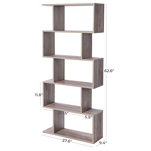 Ebony Black 5-Tier Bookshelf Q8446