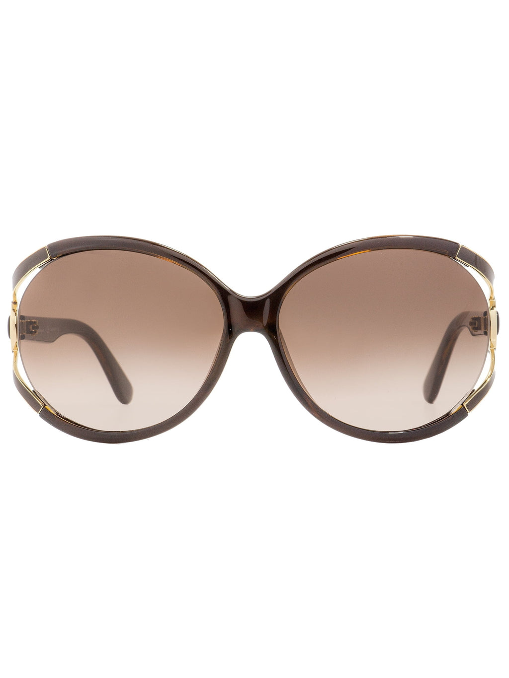 Dark Brown Oval Sunglasses E704