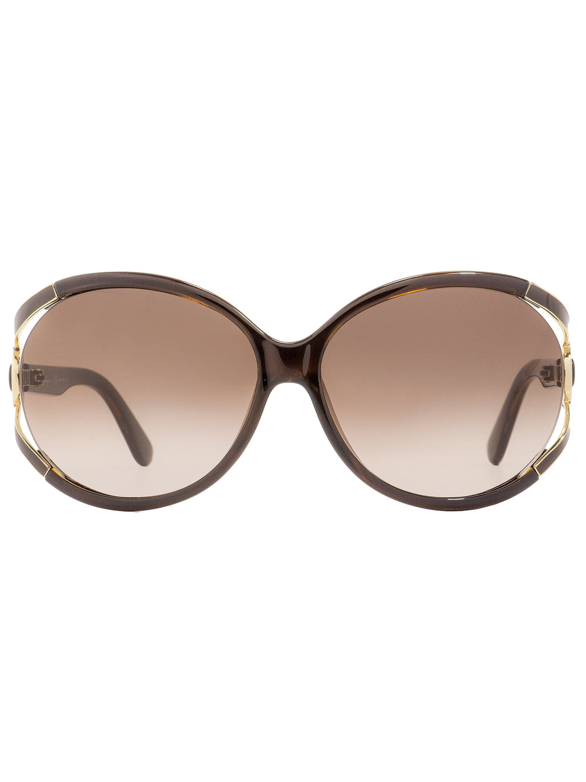 Dark Brown Oval Sunglasses E704