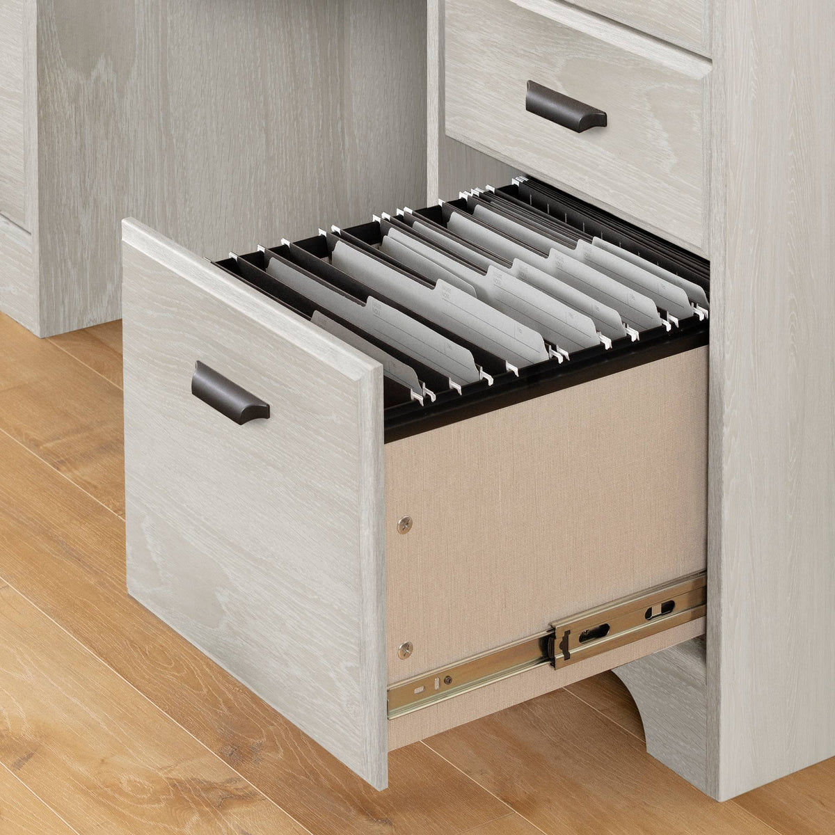 Winter Oak Computer Desk with Hutch L85064