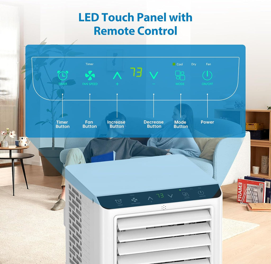 Portable 8000 Btus 3-in-1 Air Conditioner with Exhaust Hose & Window Kit G48963