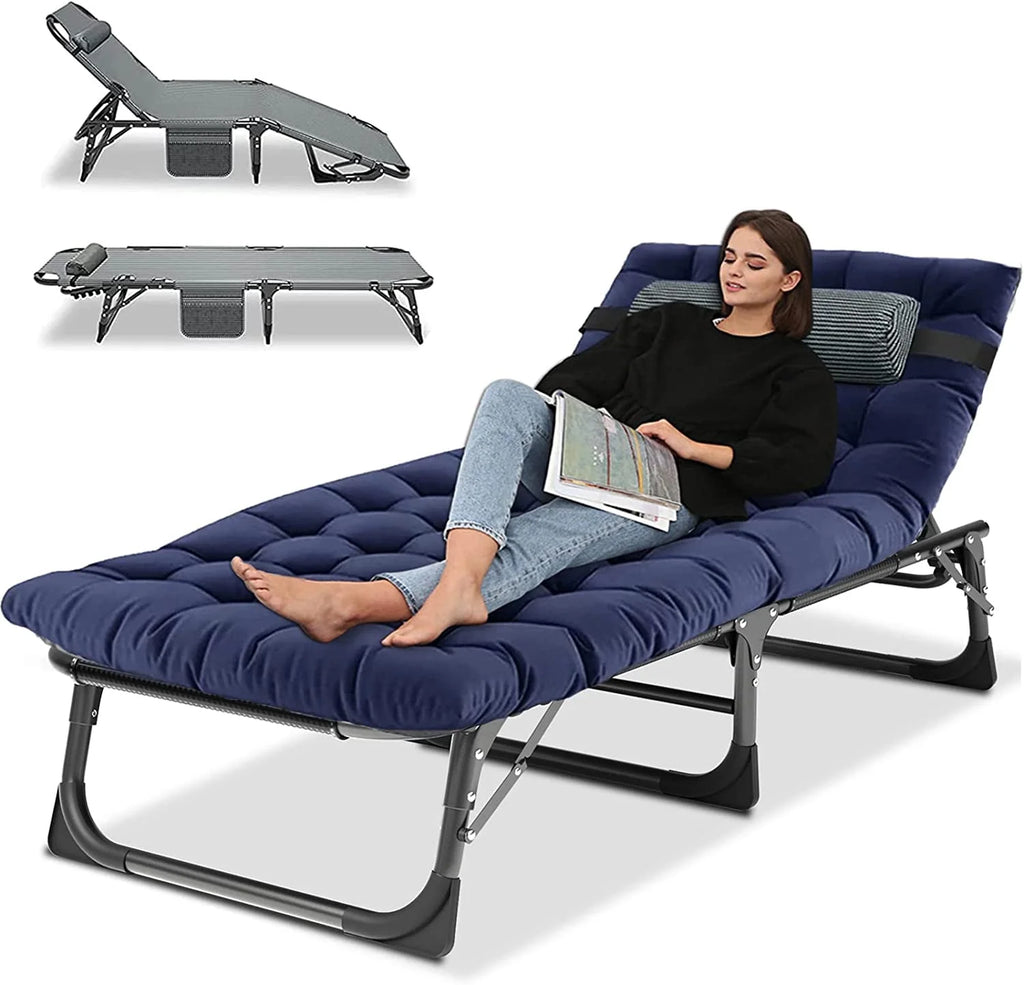 Folding Camping Cot with Cushion & Pillow H46537