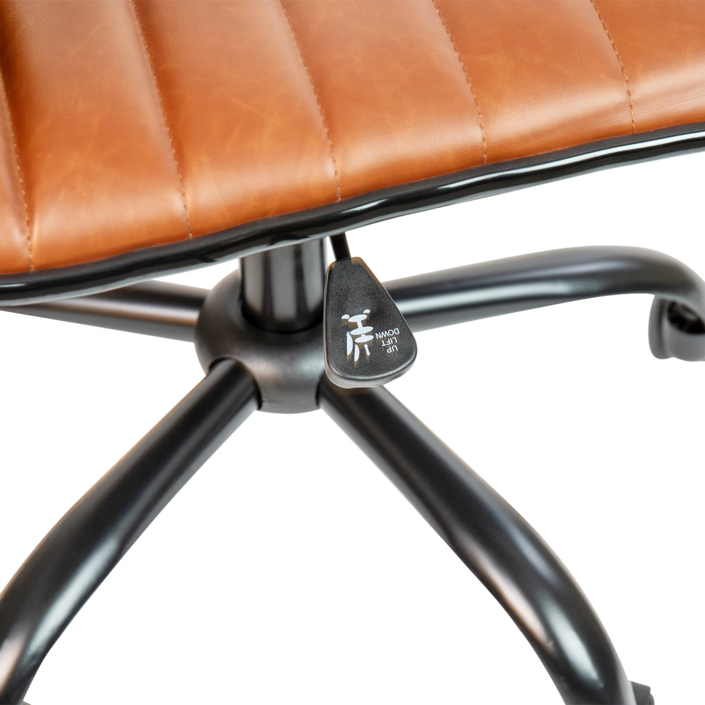 Brown Ribbed Swivel Task Office Chair Y3780