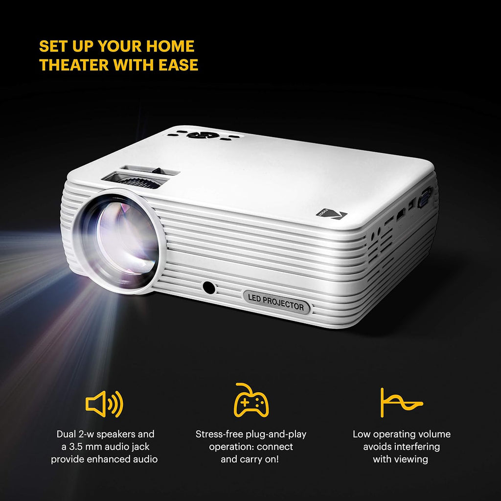 1080p HD Compact Home Projector with Tripod and Case A85058