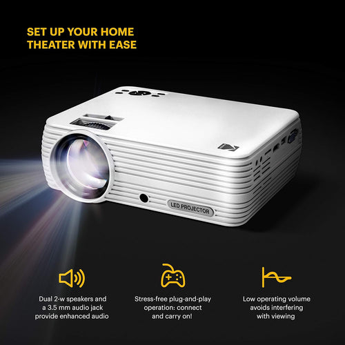 1080p HD Compact Home Projector with Tripod and Case A85058