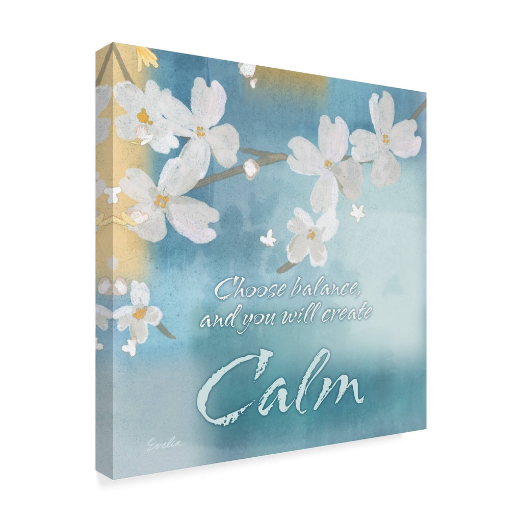 Blue Floral Canvas Art 24x24 N32766