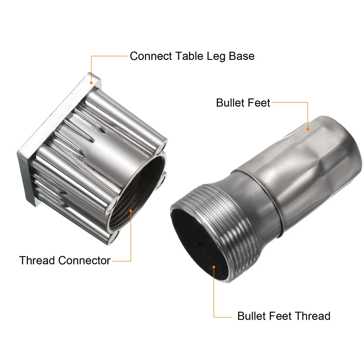 4.1" Stainless Steel Table Legs for 2" Square Tubing Q533325