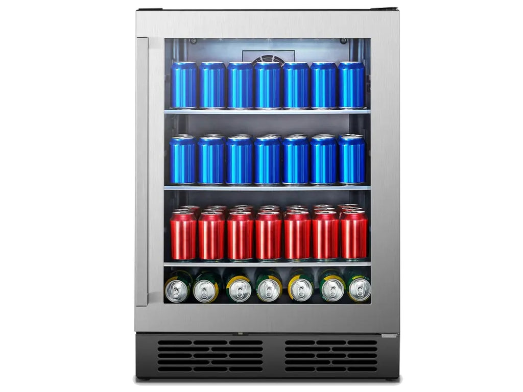 140-Can 5.4 CU. FT. Freestanding Stainless Steel Beverage Cooler E78844