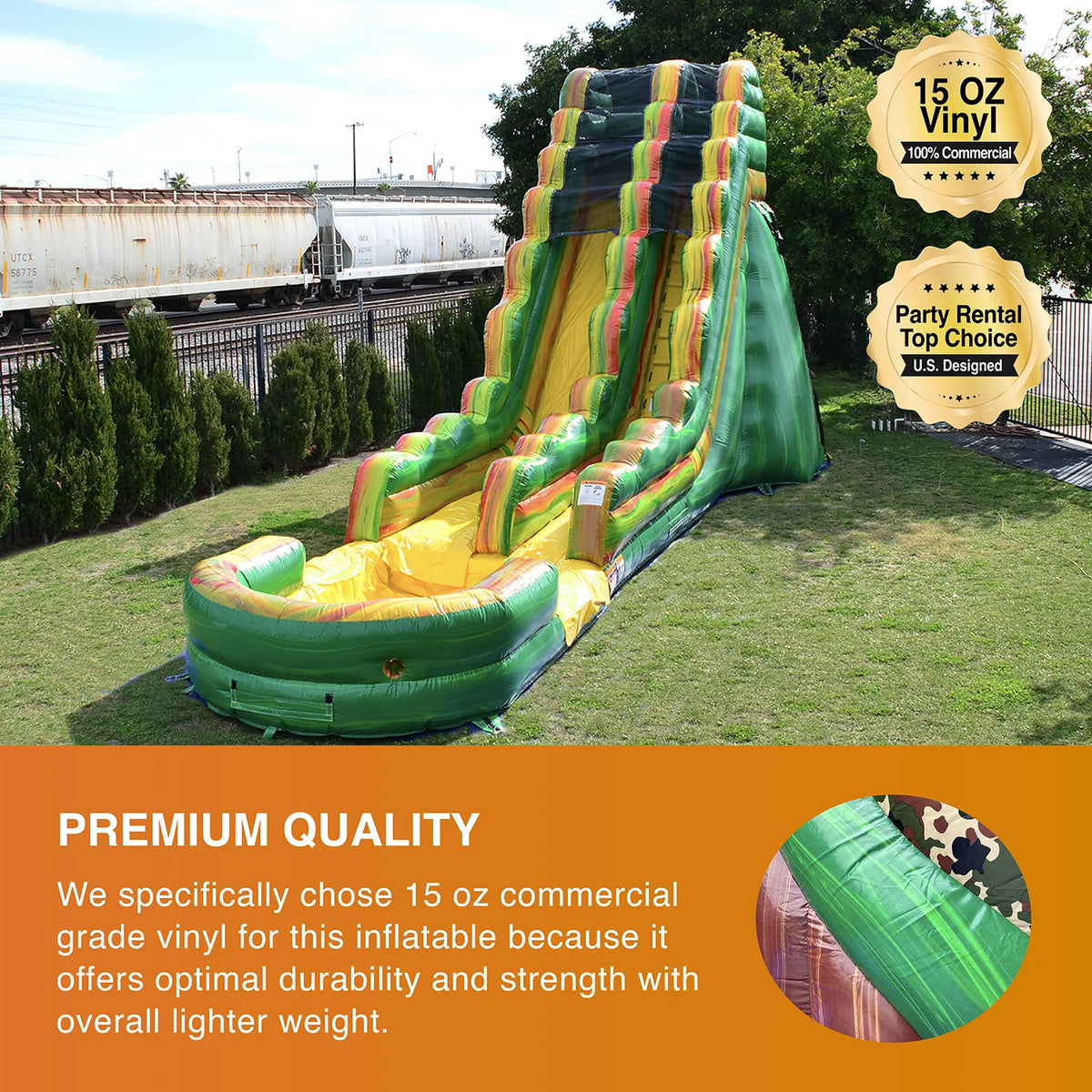 19' Inflatable Water Slide with Splash Pool M8306