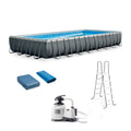 Gray Rectangular Above Ground Swimming Pool Set I785506
