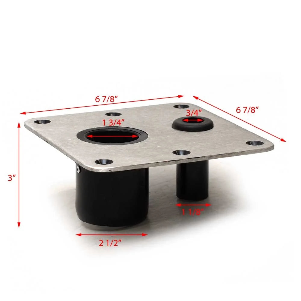 Boat Ski Pylon Base Drop-In 7 Inch Satin S12903