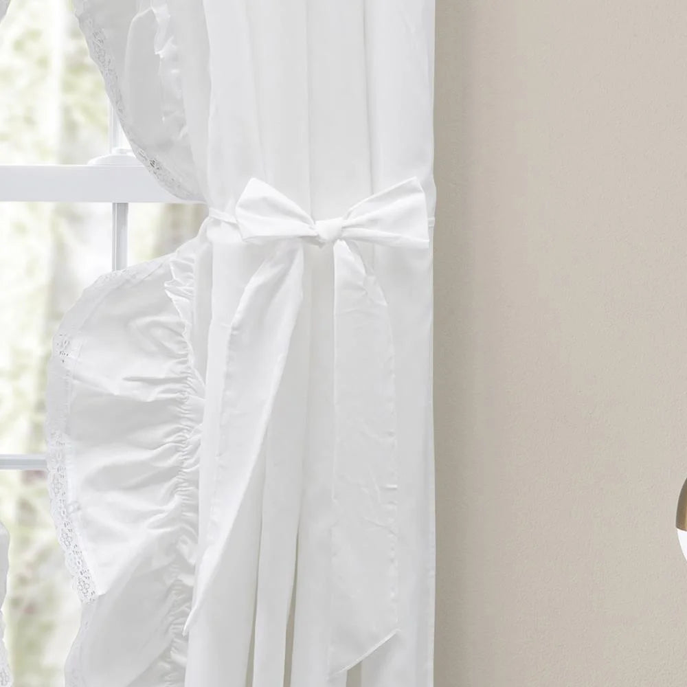 White Rod Pocket Curtain Panel 100" x 63" D30736