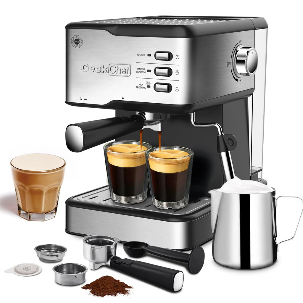 20 Bar Espresso & Cappuccino Maker with Milk Frother Steam Wand E300894
