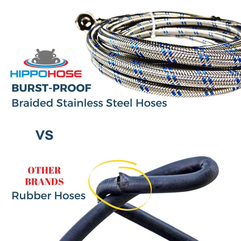 Washing Machine Hoses 4FT 2 Pack Braided Stainless Steel O55947