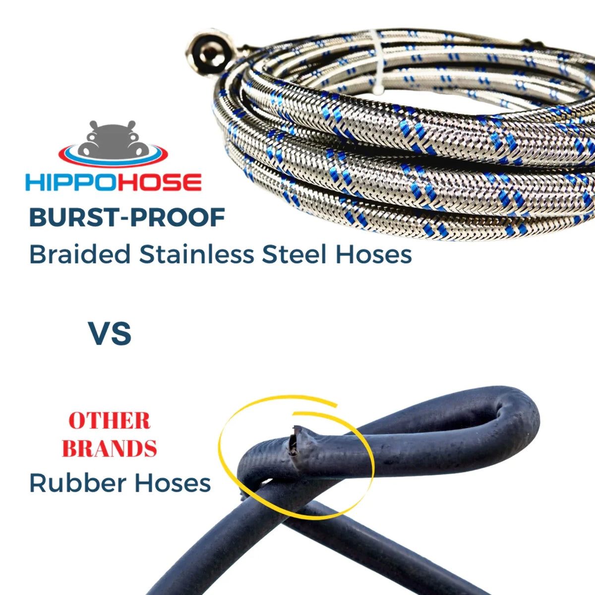 Washing Machine Hoses 4FT 2 Pack Braided Stainless Steel O55947