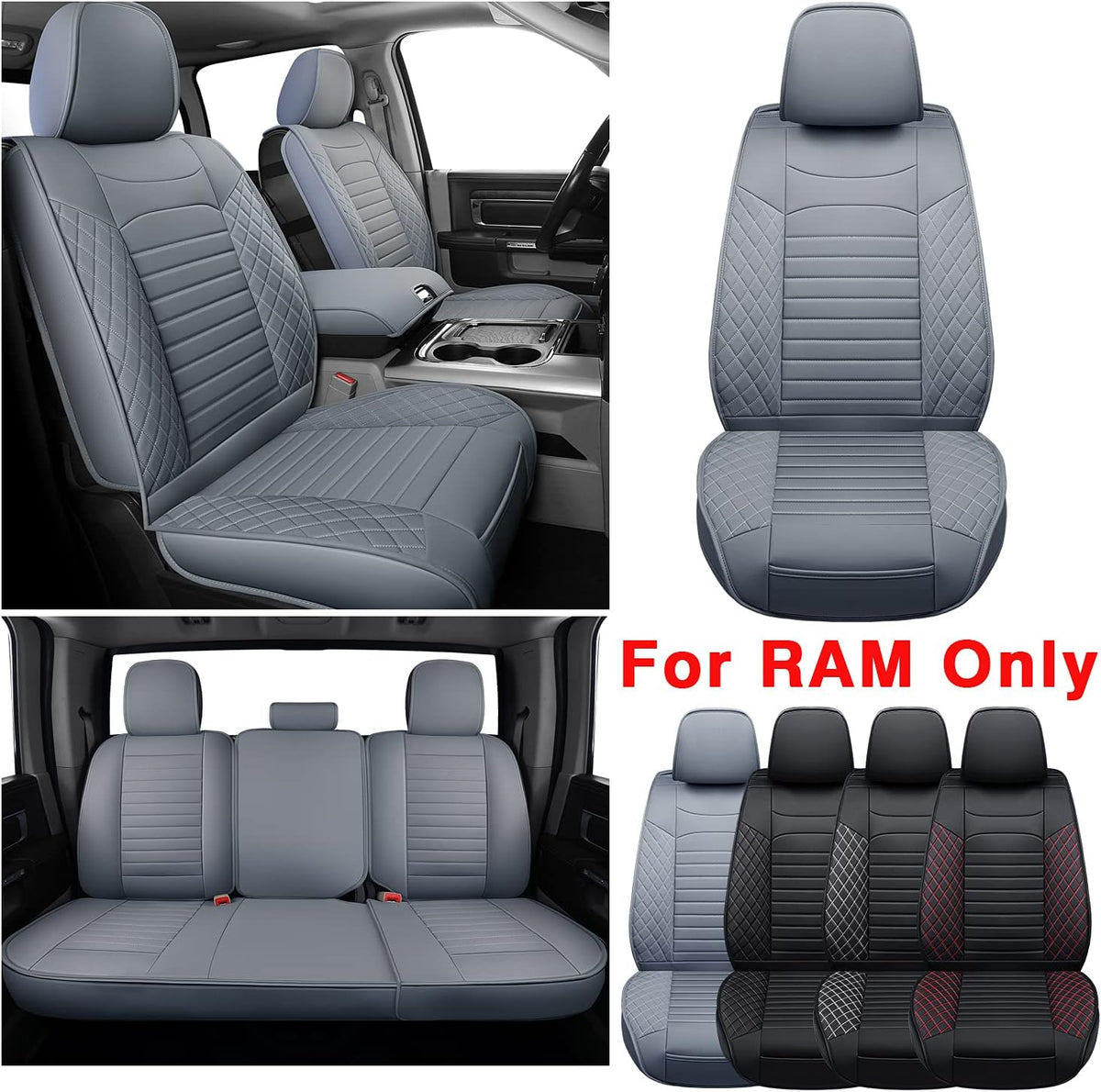 Black Waterproof Faux Leather Front Seat Covers M8598