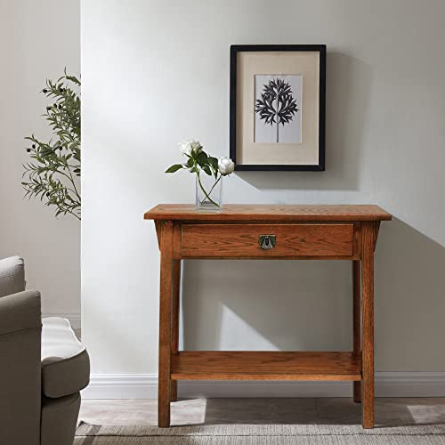 Medium Oak Solid Wood Console Table R9382