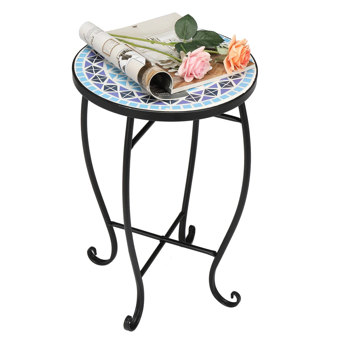 14 Round Mosaic Accent Table A890