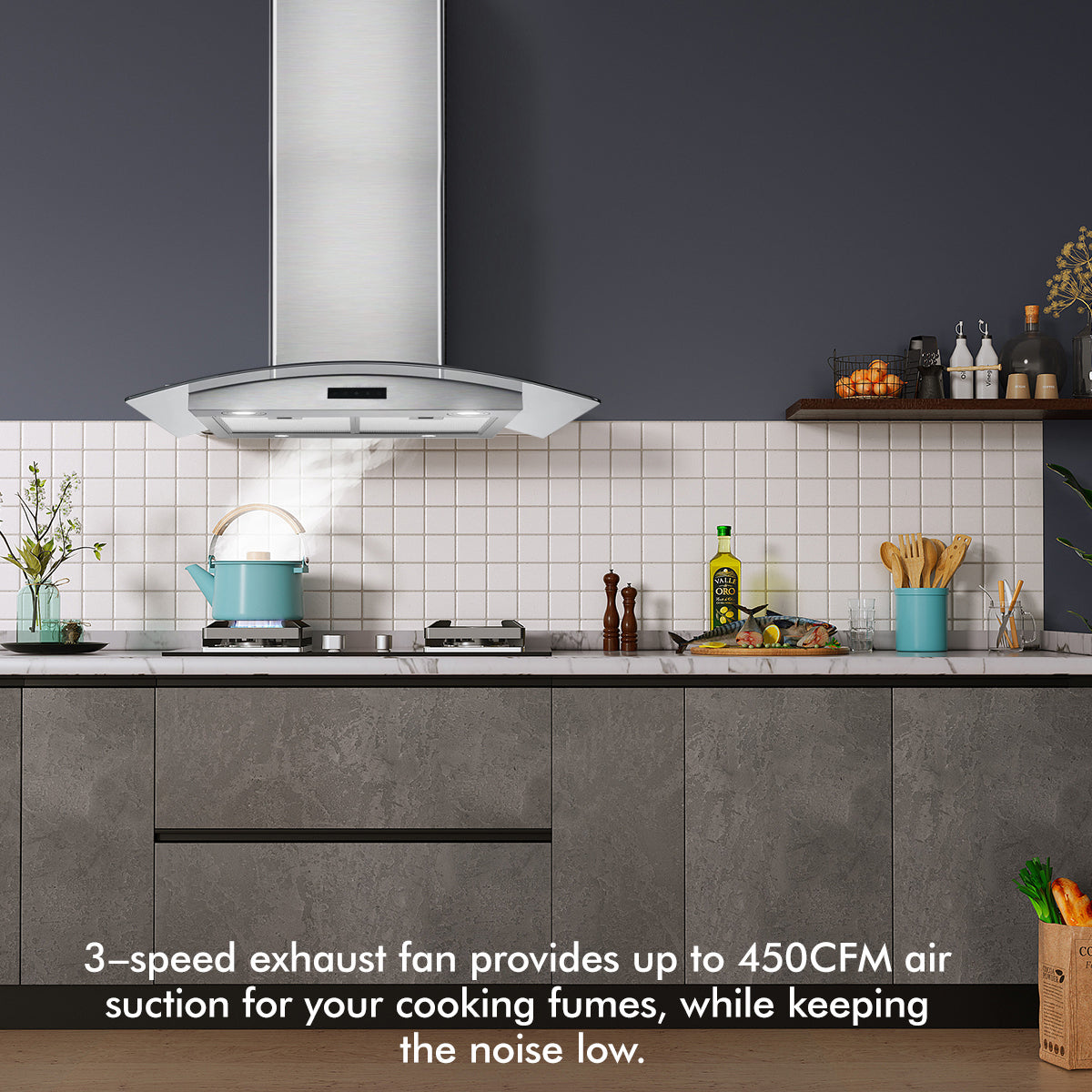 Island Mount Range Hood 30 inch 800 CFM Stainless Steel B78580
