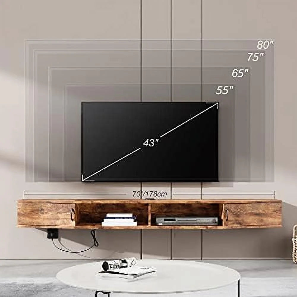 Wall Mounted Floating Wood TV Stand X548
