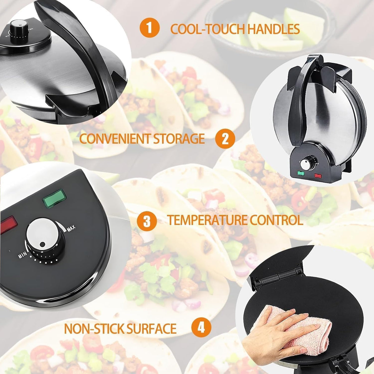 10 Inch Non-Stick Electric Tortilla Maker P3262