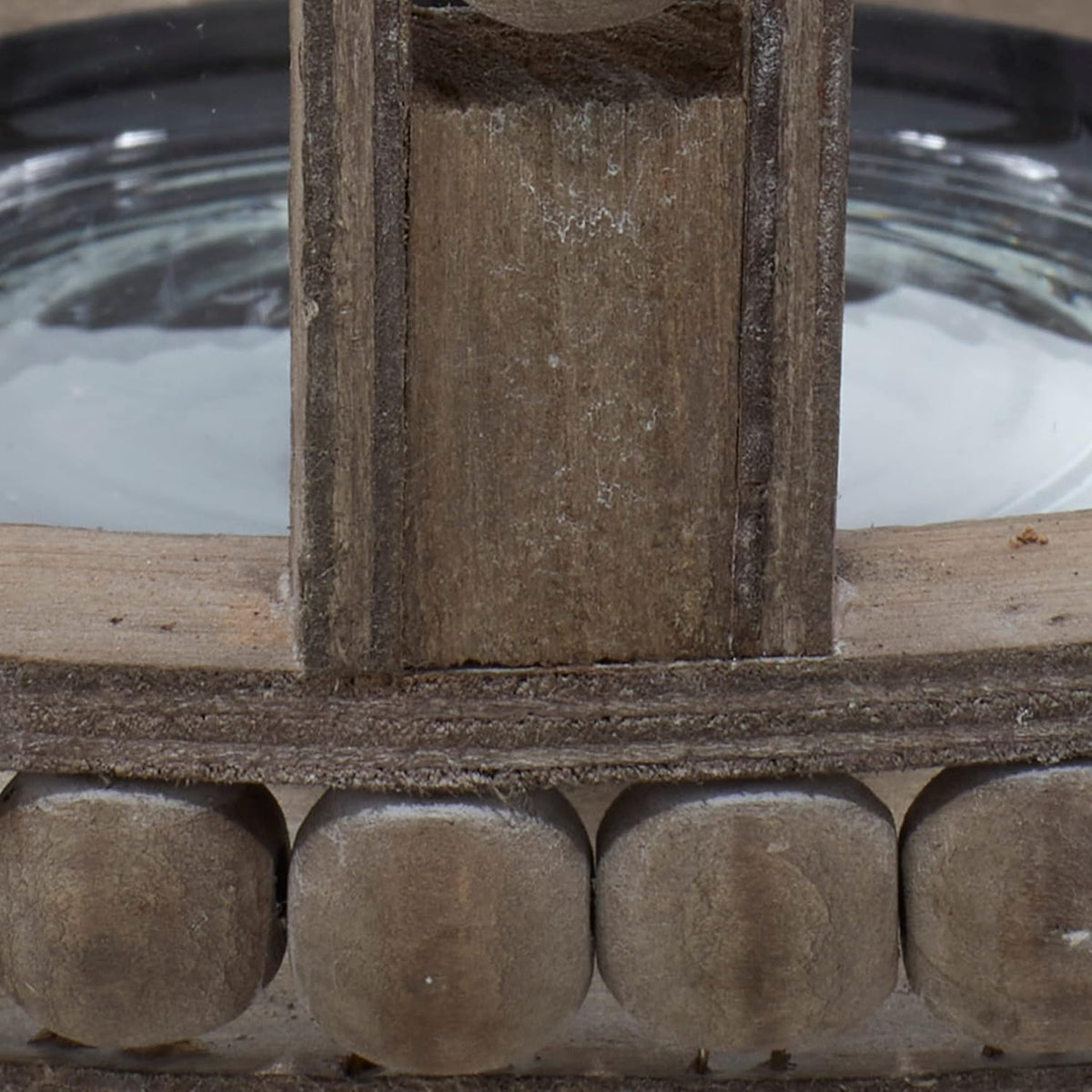 Rustic Wood and Glass Candle Lantern, 10W x 29H, Brown Z753