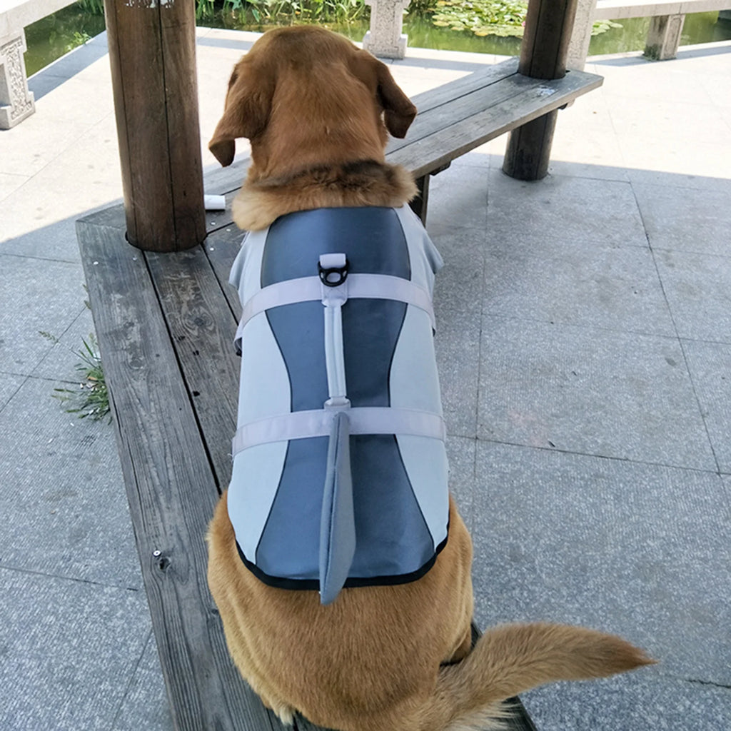 Dog Pet Shark Swimsuit Vest Safety Wear Preserver Q4226