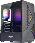 Black ATX Tempered Glass PC Gaming Case D365970