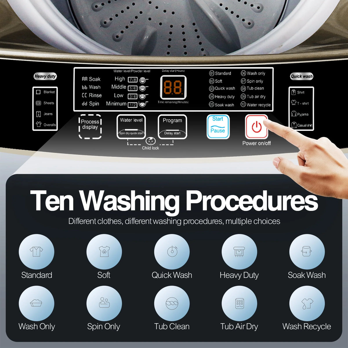 Portable 17.7 lbs Full Automatic Washing Machine N28544