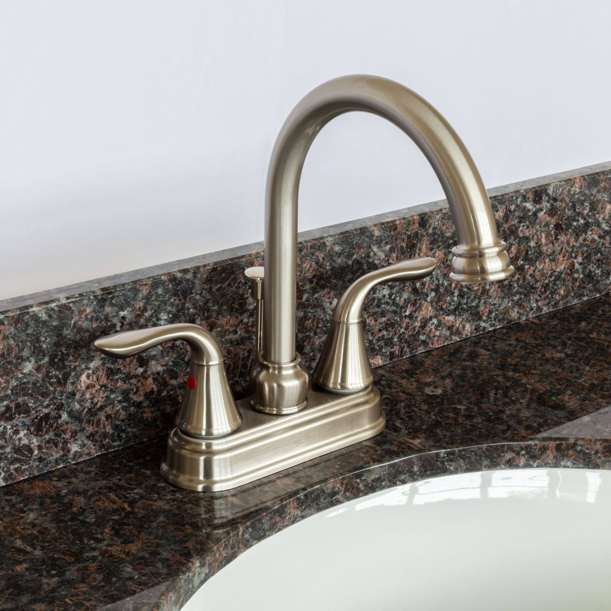 Vanity with Tan Brown Granite Top and Faucet L67404