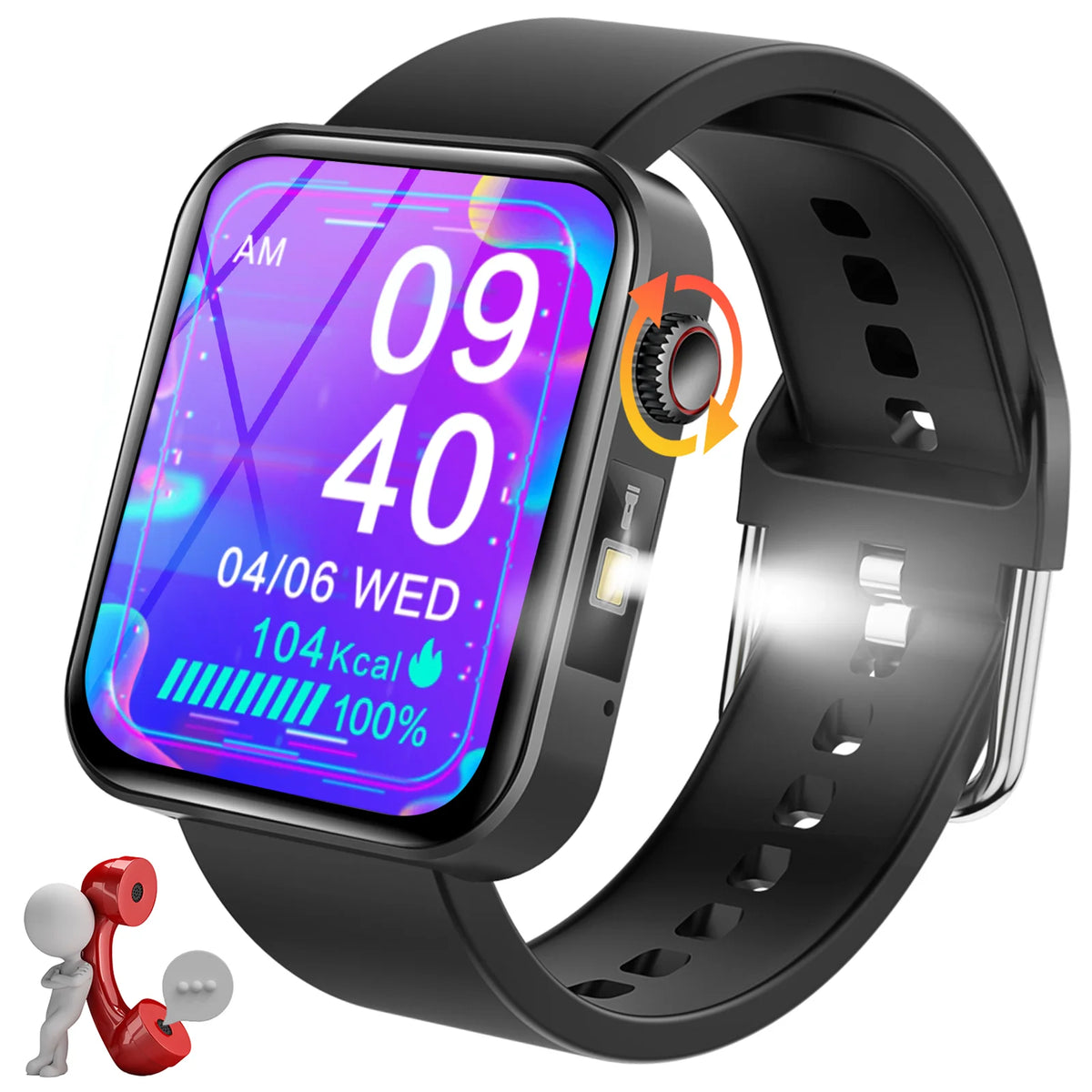 Smart Watch with LED Flashlight and Fitness Tracker U725313