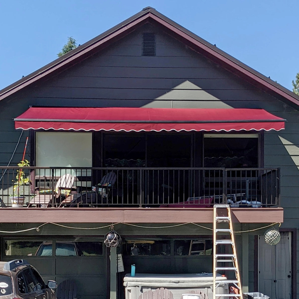 Burgundy Retractable Patio Awning J428