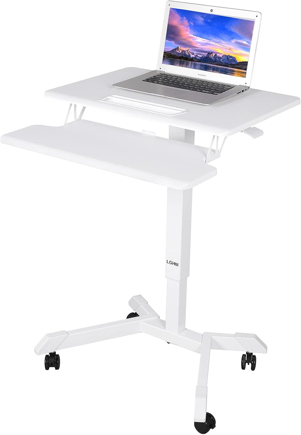 Height Adjustable Rolling Computer Desk with Keyboard M50619