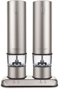 Brushed Stainless Steel Electric Salt & Pepper Mill Set N5571