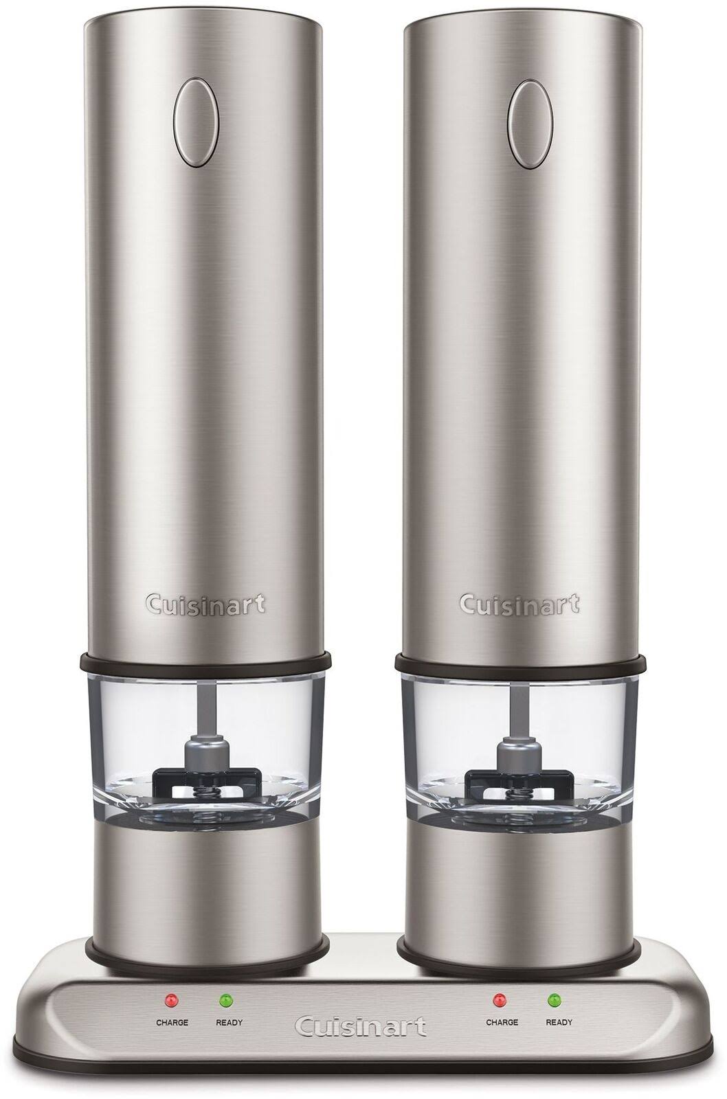 Brushed Stainless Steel Electric Salt & Pepper Mill Set N5571