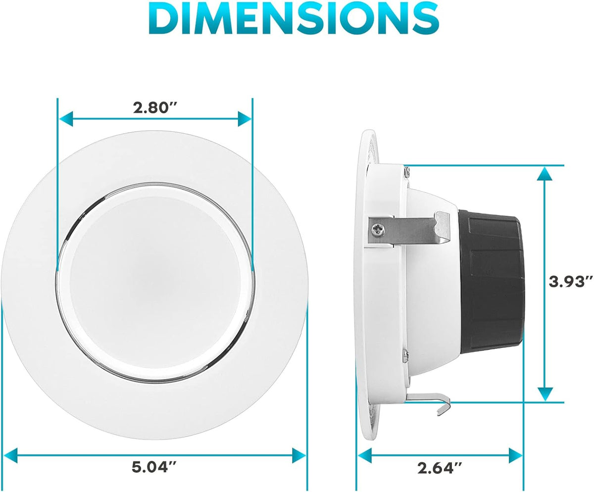 4 Inch Gimbal LED Recessed Lighting, 5 Color Selectable, Dimmable, 6 Pack P938190