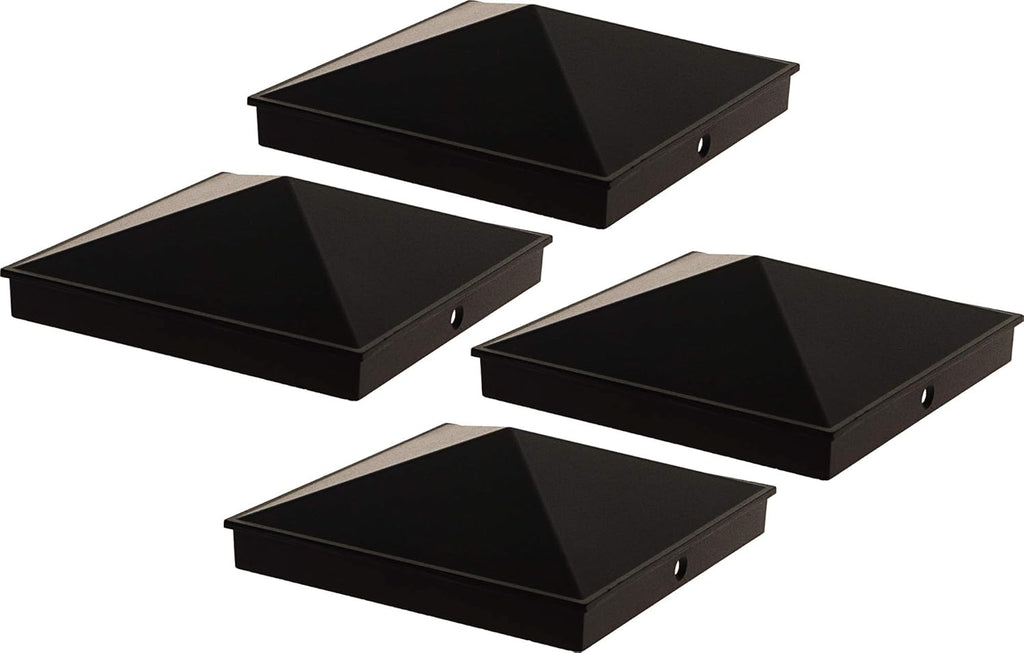 Black 12 Pack Aluminum Pyramid Post Cap Cover F24123