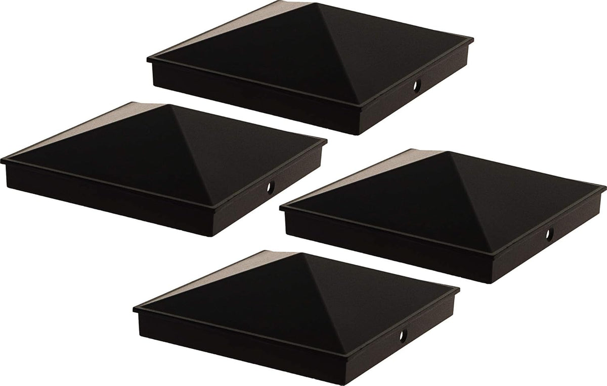 Black 12 Pack Aluminum Pyramid Post Cap Cover F24123