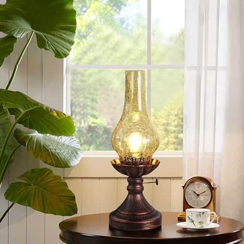 Vintage Crackled Glass Table Lamp Q900783
