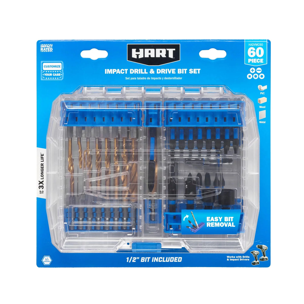 60-Piece Impact Drill & Drive Bit Set with Modular Case K18952