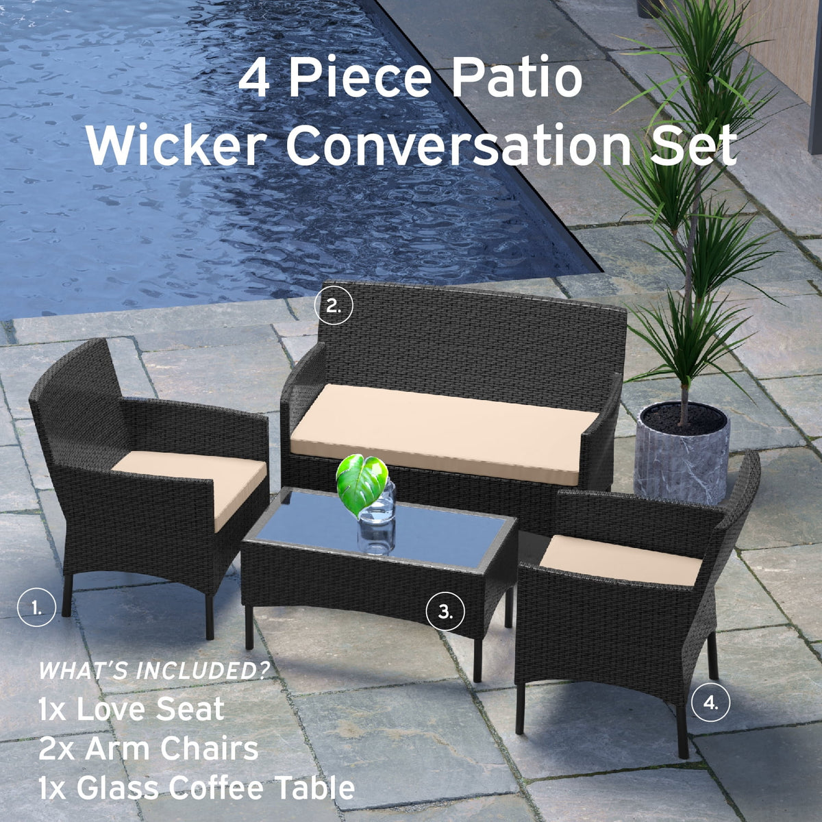 4-Piece Outdoor Patio Furniture Set O725272
