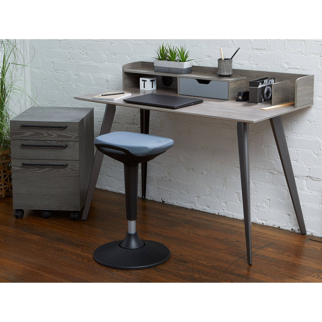 White Engineered Wood Mobile Pedestal with Castors D3769