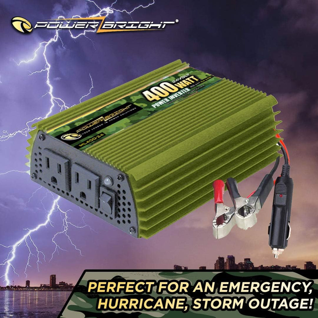 400 Watt 24V Modified Sine Wave Power Inverter with Dual 110V AC Outlets H8009