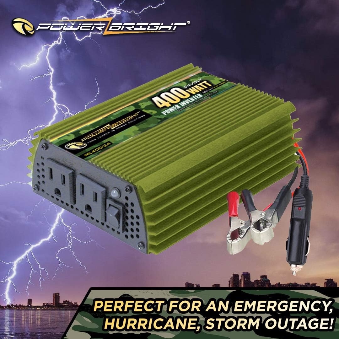 400 Watt 24V Modified Sine Wave Power Inverter with Dual 110V AC Outlets H8009