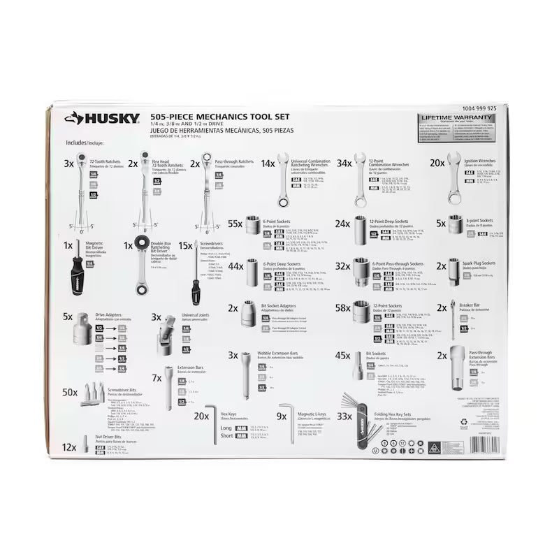SAE/Metric Mechanics Tools Set 505-Piece B87127