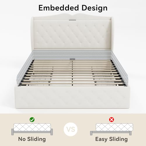 Full Size Velvet Upholstered Platform Bed Frame with 4 Storage Drawers X6688