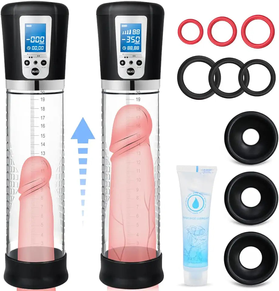 Electric Penis Enlarge Vacuum Pump with 4 Suction Intensities Black J204