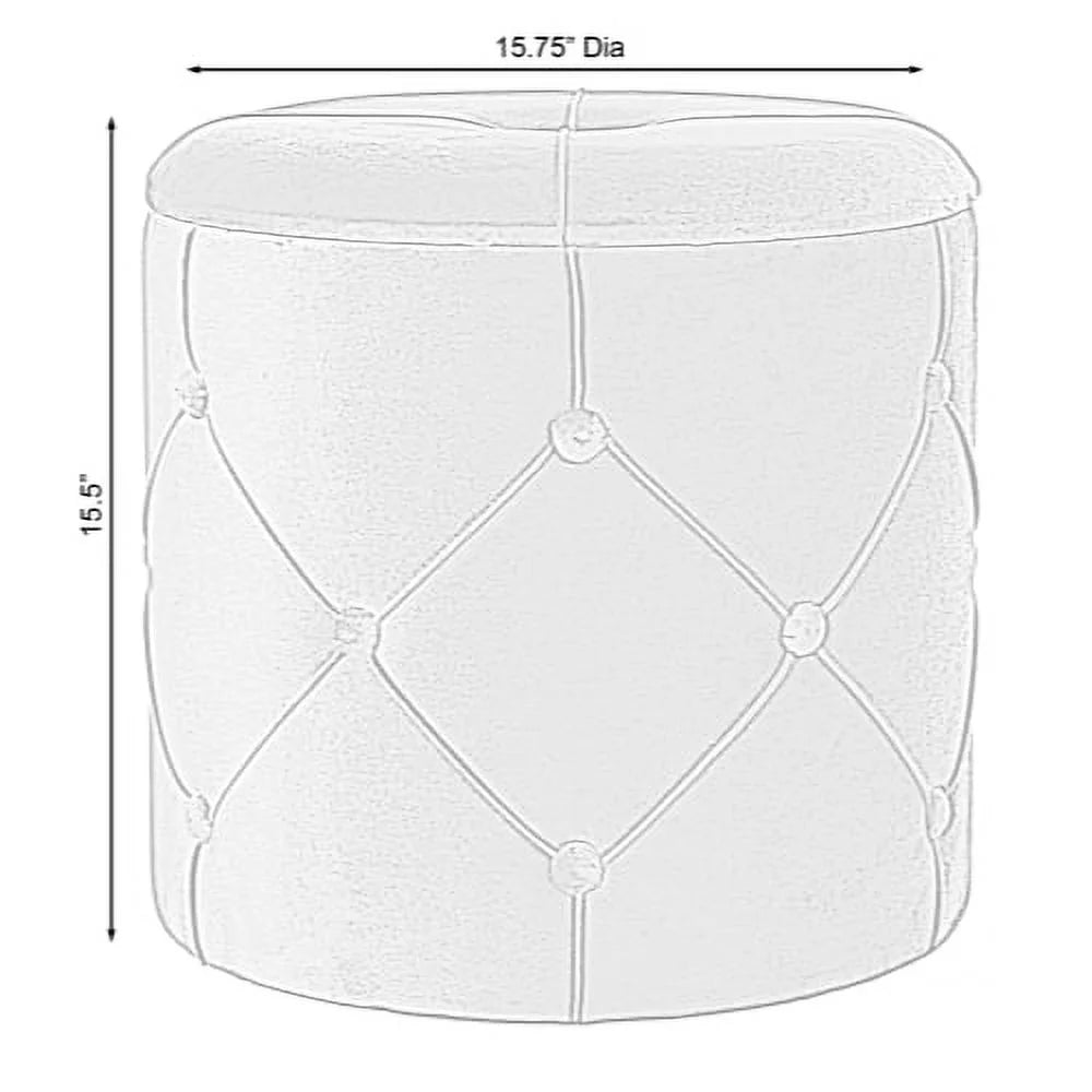 Round Wooden Velvet Ottoman Stool with Lid Z730234
