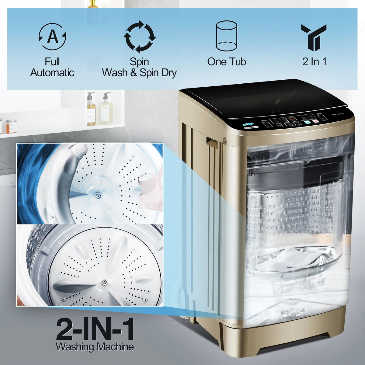 Portable 17.7 lbs Full Automatic Washing Machine N28544